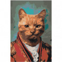 Рыжий кот в костюме 100х150 Раскраска картина по номерам на холсте