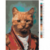 Рыжий кот в костюме 100х150 Раскраска картина по номерам на холсте