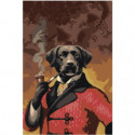 Портрет собаки с трубкой Раскраска картина по номерам на холсте