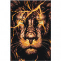 Огненный лев 100х150 Раскраска картина по номерам на холсте