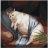Толстый котик 80х80 Раскраска картина по номерам на холсте