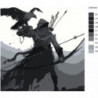 Воин самурай с орлом Раскраска картина по номерам на холсте