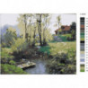 Деревенский пейзаж 100х125 Раскраска картина по номерам на холсте