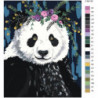 Панда с цветами Раскраска картина по номерам на холсте