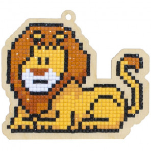  Лев Алмазная мозаика подвеска Гранни Wood W0195