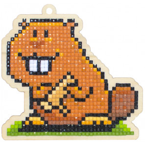  Бобер-строитель Алмазная мозаика подвеска Гранни Wood W0262