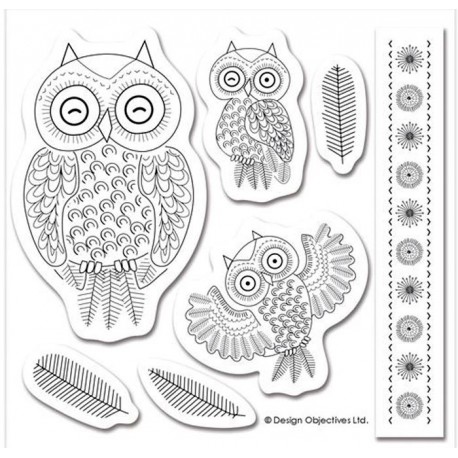 Совы Owl Folk Штампы для скрапбукинга, кардмейкинга Docrafts
