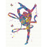  Гимнастка с лентой 60х80 см Раскраска картина по номерам на холсте с неоновыми красками AAAA-RS124-60x80