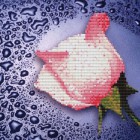 Светло-розовая роза Алмазная частичная вышивка (мозаика) Color Kit