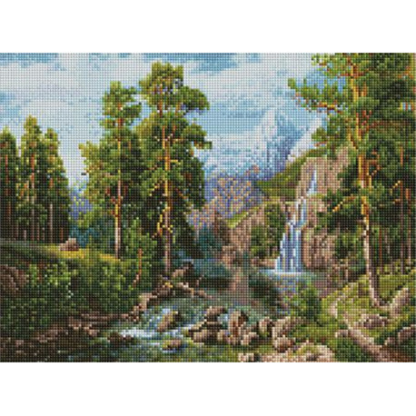  Пейзаж с водопадом Алмазная мозаика вышивка на подрамнике ACPK59026