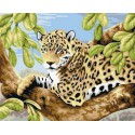 Леопард на ветвях Алмазная вышивка (мозаика) на подрамнике Color Kit