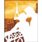 Область выкладки Поцелуй в Париже Алмазная частичная вышивка (мозаика) на подрамнике Color Kit