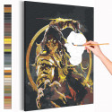 Воин дракона Раскраска картина по номерам с металлической краской