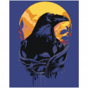 Ворон и луна Раскраска картина по номерам на холсте