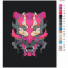 Японская маска демона 80х100 Раскраска картина по номерам на холсте