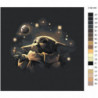 Малыш Йода в космосе Раскраска картина по номерам на холсте