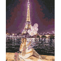 Ночной Париж Раскраска картина по номерам на холсте