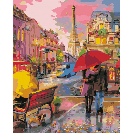  Прогулка по Парижу Раскраска картина по номерам на холсте U8001