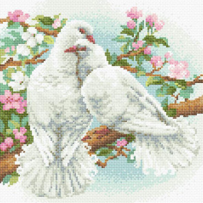  Белые голуби Алмазная вышивка мозаика Риолис АМ0058