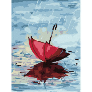  красный зонтик Раскраска картина по номерам на холсте KH1006