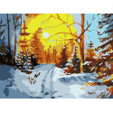 Зимний лес Раскраска картина по номерам на холсте