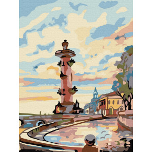 Санкт-петербург. Ростральная колонна Раскраска картина по номерам на холсте KH0987