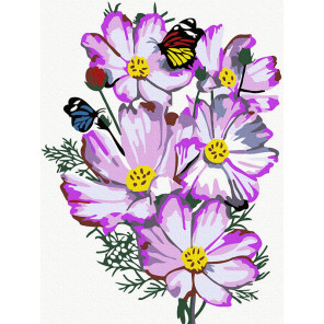  цветы космеи Раскраска картина по номерам на холсте KH0988