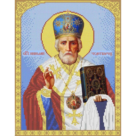 Святой Николай Канва с рисунком для вышивки бисером