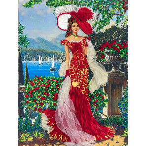  Дама в красном Набор для вышивания лентами Многоцветница МЛ(Н)-3002