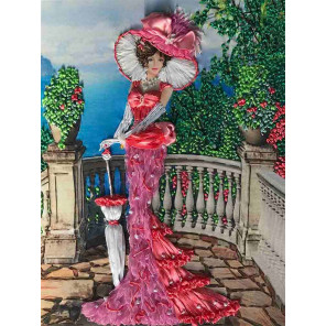  Дама в розовом Набор для вышивания лентами Многоцветница МЛ(Н)-3005