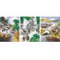 Китайская деревня Триптих Раскраска по номерам на холсте Color Kit