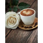 Кофе и роза Алмазная вышивка (мозаика) Гранни