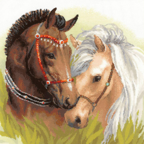  Пара лошадей Набор для вышивания Риолис 1864