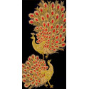 Золотые павлины Ткань с нанесенным рисунком для вышивки бисером Конек