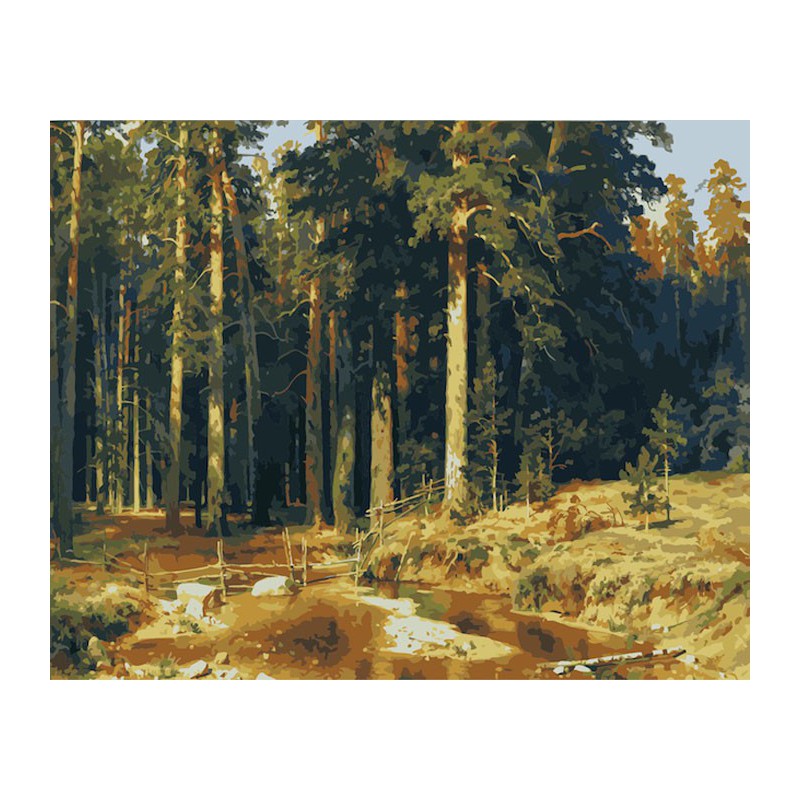 Картина-раскраска «утро в сосновом лесу» И, Шишкин размер 40*50 на холсте