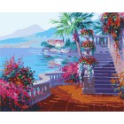 Романтика озеро Комо ( художник Микки Сенкарик ) Раскраска (картина) по номерам акриловыми красками на холсте Menglei