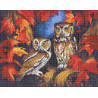  Две совы Канва с рисунком для вышивки бисером Каролинка ТКБЖ 3035