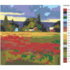 Пейзаж поле с цветами 100х100 Раскраска картина по номерам на холсте