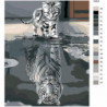 Котенок в отражении тигр 80х100 Раскраска картина по номерам на холсте