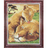  Мамы и их зверята Канва с рисунком для вышивки бисером Каролинка ТКБЖ 4040