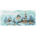 Зимний Суздаль Канва с рисунком для вышивки крестом Матренин посад