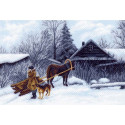 Зима Канва с рисунком для вышивки крестом Матренин посад