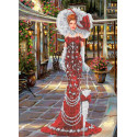 Дама в красном Канва с рисунком для вышивки бисером Каролинка