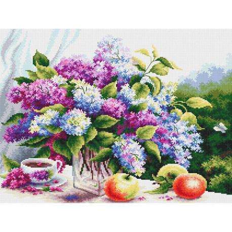  Сиреневый натюрморт Набор для вышивания Многоцветница МКН 56-14