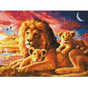 Лев и львята Алмазная вышивка (мозаика) Sddi Anya