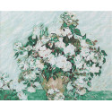 Белые розы Ван Гог Раскраска картина по номерам на холсте Color Kit