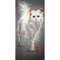 Кот Снежок Ткань с рисунком для вышивки бисером Конек