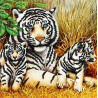  Тигры Ткань с рисунком для вышивки бисером Божья коровка 0153