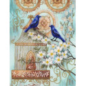 Синие птицы счастья Набор для вышивания бисером Золотое Руно