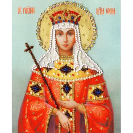  Икона Святой Равноапостольной Царицы Елены Набор для вышивания бисером Золотое Руно РТ-125